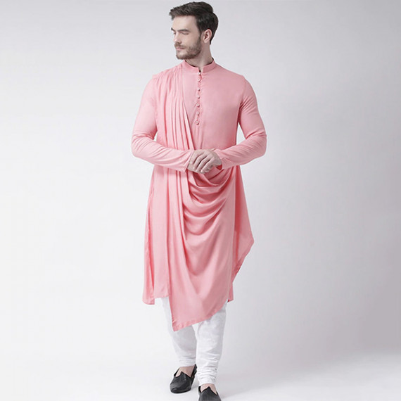 https://hypepulse.in/products/men-pink-solid-straight-kurta-with-attached-drape