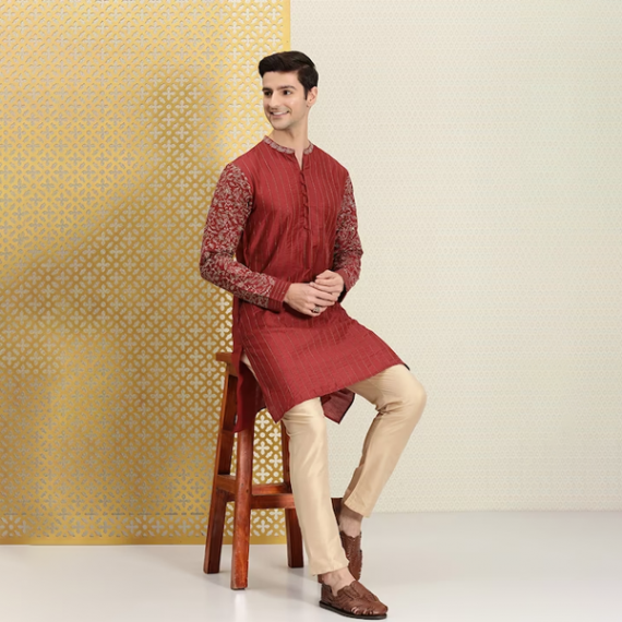 https://hypepulse.in/products/men-red-gold-toned-ethnic-motifs-printed-thread-work-kurta
