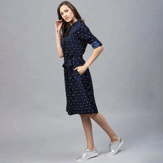 https://hypepulse.in/products/navy-blue-polka-dots-printed-shirt-dress