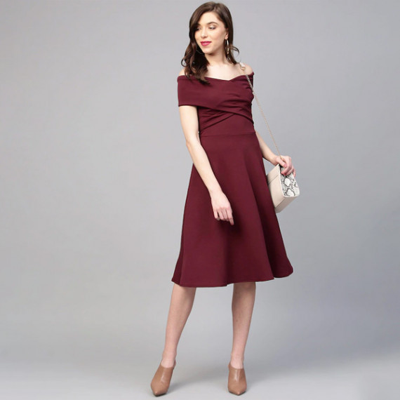 https://hypepulse.in/products/off-shoulder-pleated-fit-flare-dress