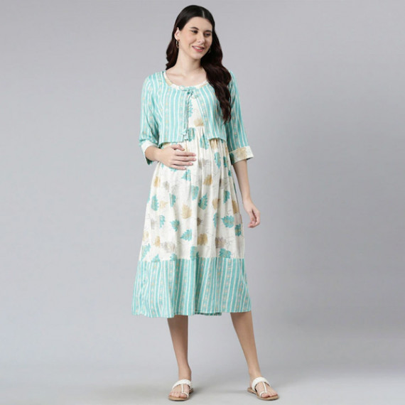 https://hypepulse.in/products/women-off-white-green-floral-maternity-a-line-midi-dress