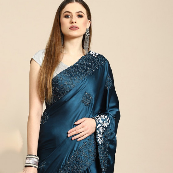 https://hypepulse.in/products/blue-floral-embroidered-satin-saree